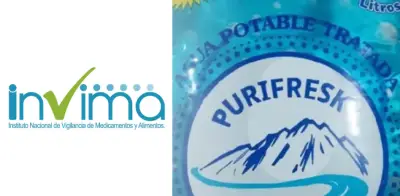 Invima alerta por venta de agua potable con registro sanitario vencido