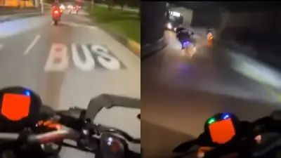 Motociclista grabó su propio accidente tras invadir carril de Transmilenio