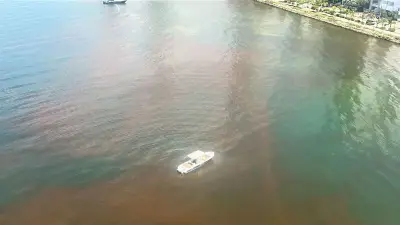 Reportan extraña mancha café en aguas de Castillogrande en Cartagena