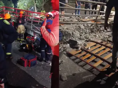 Tragedia en Santander: tractomula derriba puente peatonal y mata a motociclista
