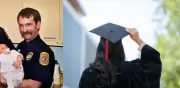 Bombero que asistió parto viajó 1300 km para ver graduarse a la joven 22 años después