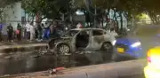 Emergencia en Bogotá: carro se incendió en la calle 134 y causó pánico