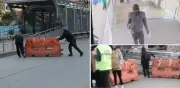 Encapuchados causan daños en estación TransMilenio Calle 76 en Bogotá