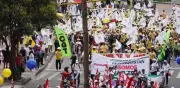 Policía reporta 67 manifestaciones en todo el país durante el Día del Trabajo