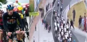 Video: Aficionados invaden carretera y empujan a ciclistas en el Giro de Italia