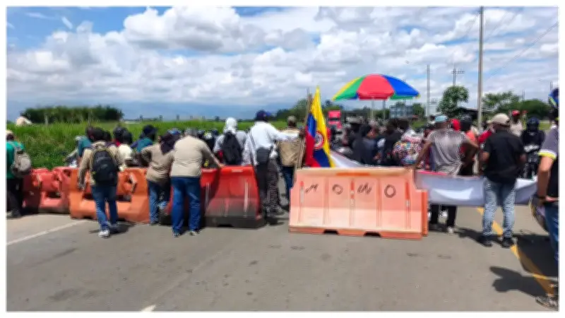 Bloqueo en Panamericana por crisis del Ingenio La Cabaña en Cauca