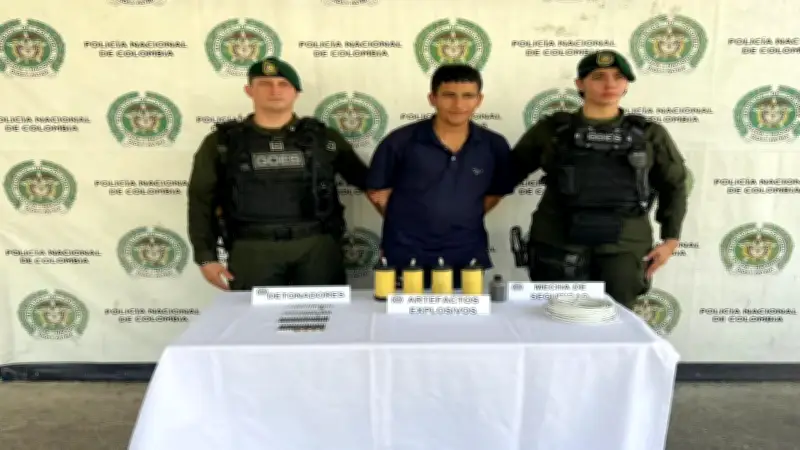 Capturan a alias 'Esneider' con explosivos en Barrancabermeja