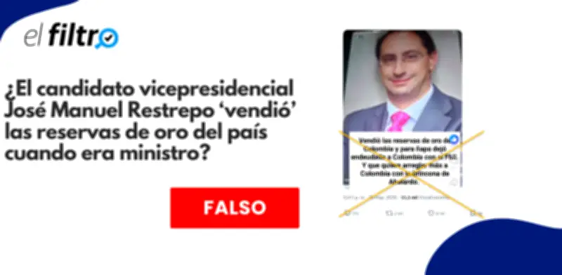Desmienten que José Manuel Restrepo haya vendido reservas de oro o endeudado a Colombia con el FMI