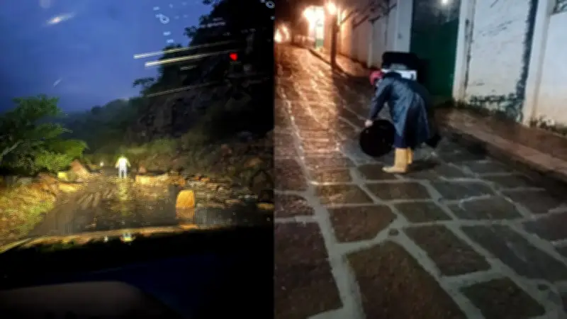 Emergencias por fuertes lluvias en Barichara dejan heridos y daños