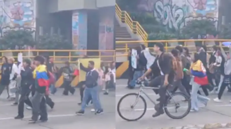 Estudiantes marchan en Bogotá contra resultados de primera vuelta