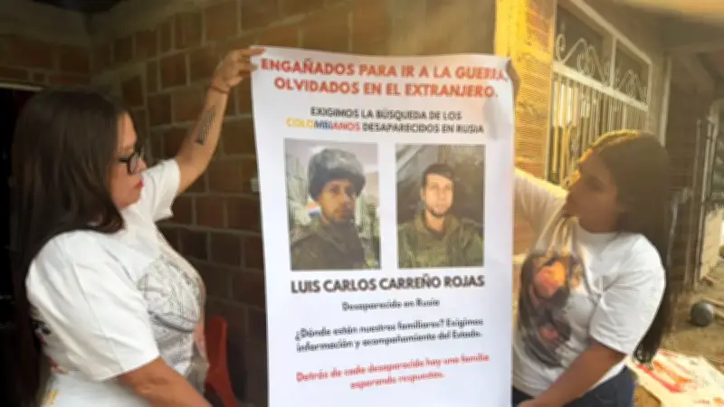 Familias de desaparecidos en guerra Rusia-Ucrania viajan a Bogotá