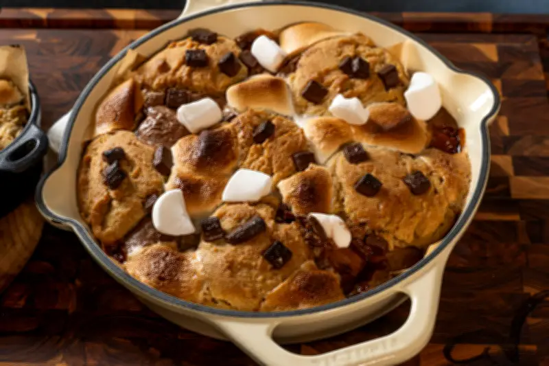 Galleta cuchareable con crema de avellanas, chocolate y masmelos