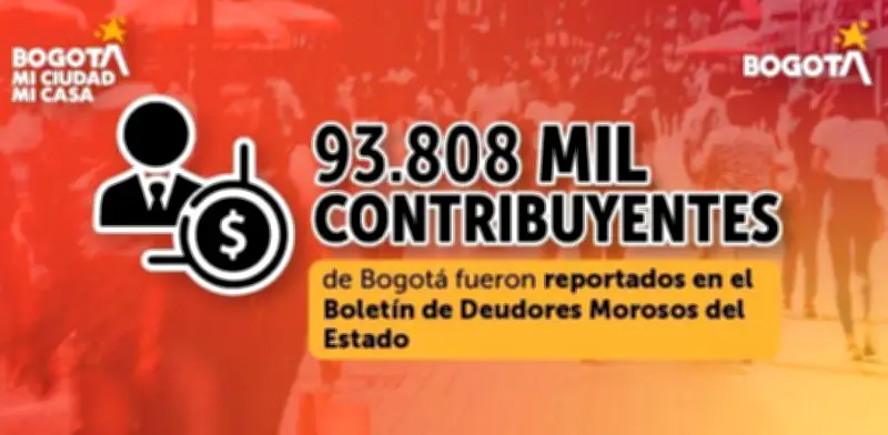 Hacienda Bogotá reporta a más de 93.000 contribuyentes al boletín de morosos