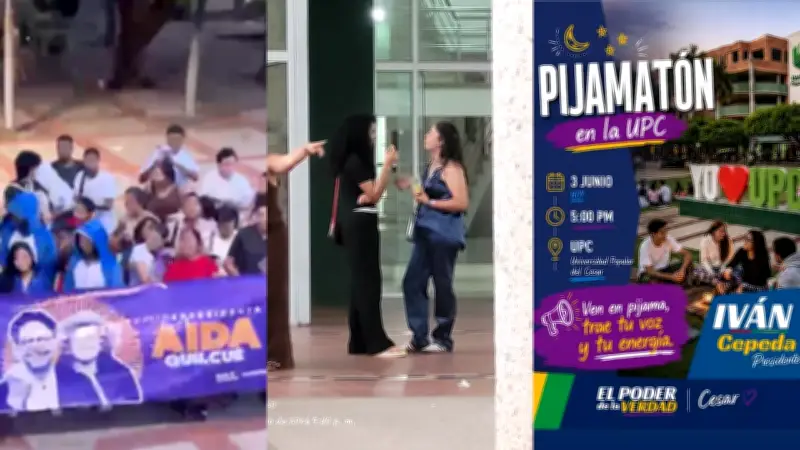 Juliana Guerrero lidera plantón pro Iván Cepeda en la UPC junto a rector suspendido