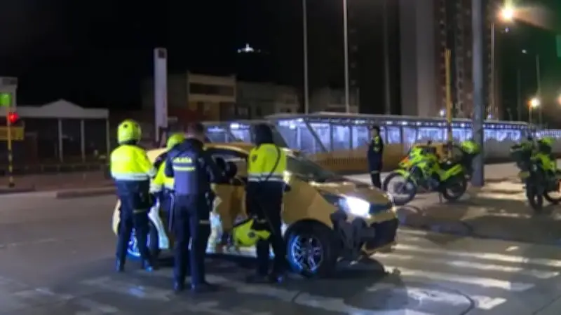 Persecución a taxista ebrio en el centro de Bogotá termina con captura