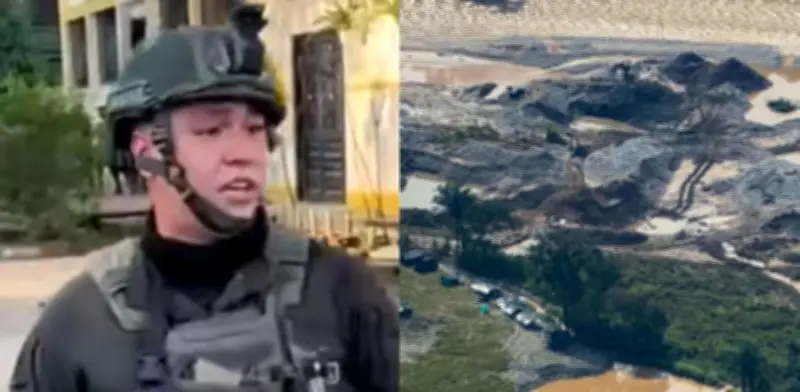 Policía se arrodilla para evitar violencia en operativo antiminería ilegal en Tolima