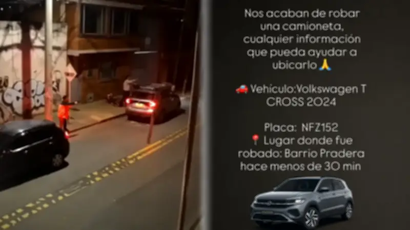 Robo violento de camioneta con armas en el sur de Bogotá