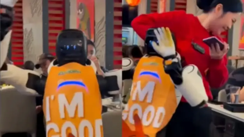Robot camarero pierde el control y baila causando destrozos en restaurante