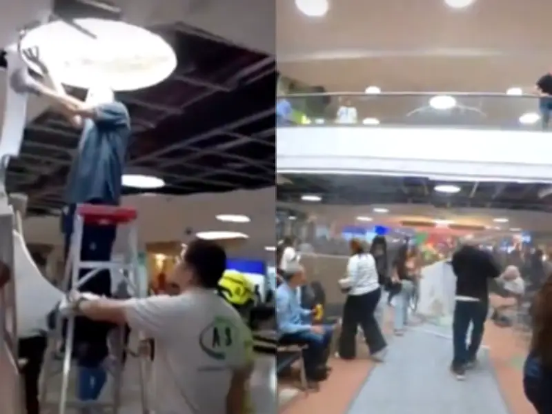 Se desprendió cielo falso en Unicentro Medellín: 7 a 10 heridos leves