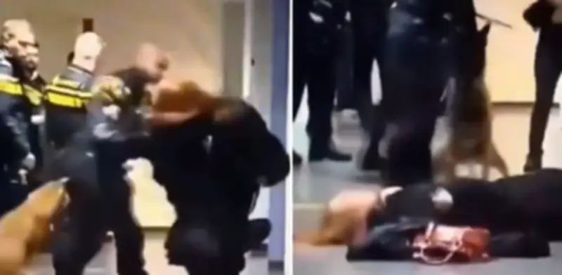 Video: Policía derriba a mujer embarazada en Países Bajos; investigan
