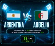 Argentina tiene 67% de probabilidad de ganar contra Argelia, según apuestas
