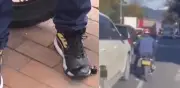 Motociclista escondía chuzos en botas para pinchar llantas en Bogotá