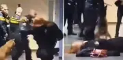 Video: Policía derriba a mujer embarazada en Países Bajos; investigan